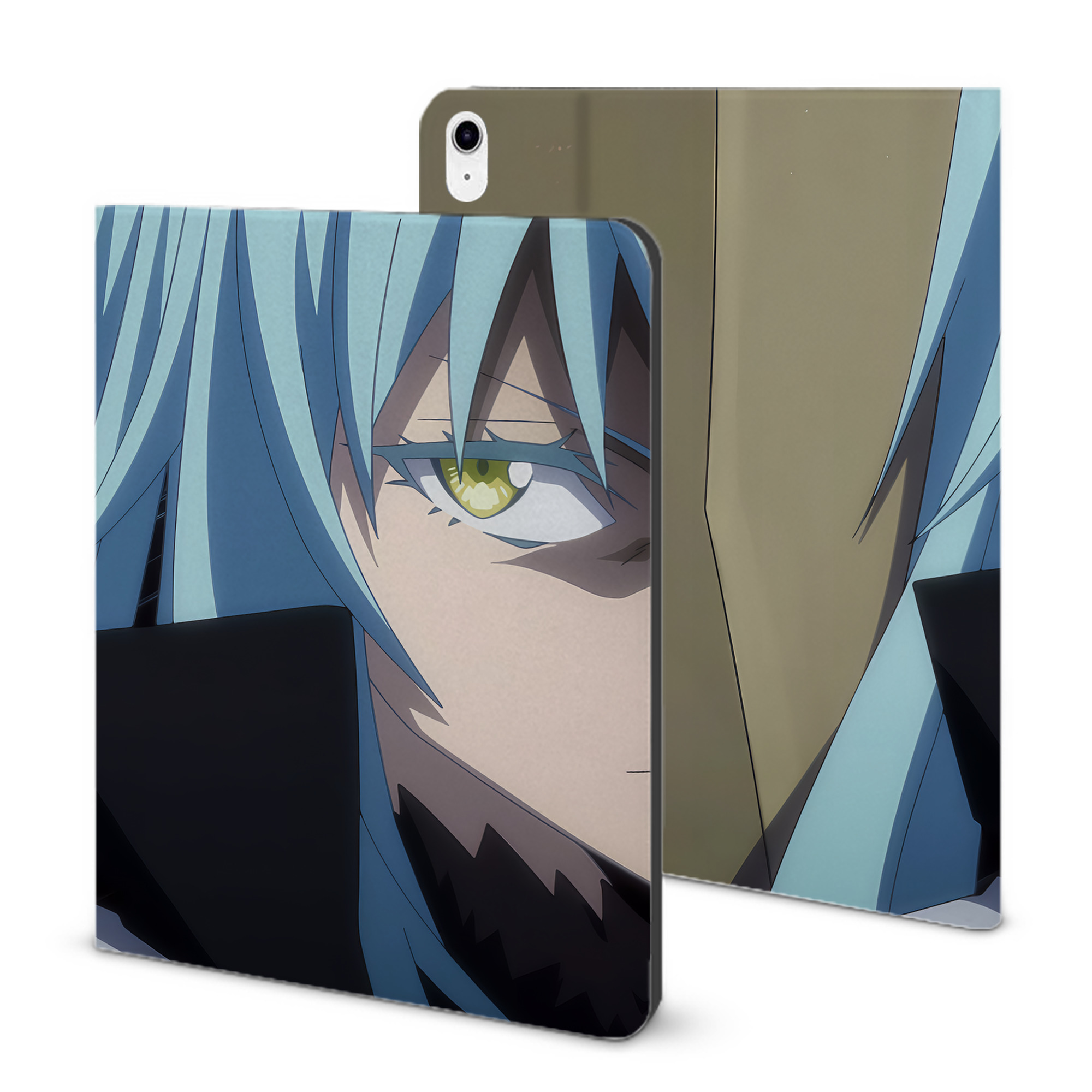 （画像用） 転スラ Regarding Reincarnated to Slime IPad ケース ブック型 PUレザー TPU 耐衝撃 軽量 薄型 ペン収納なし 全面保護 IPad 各モデル対応